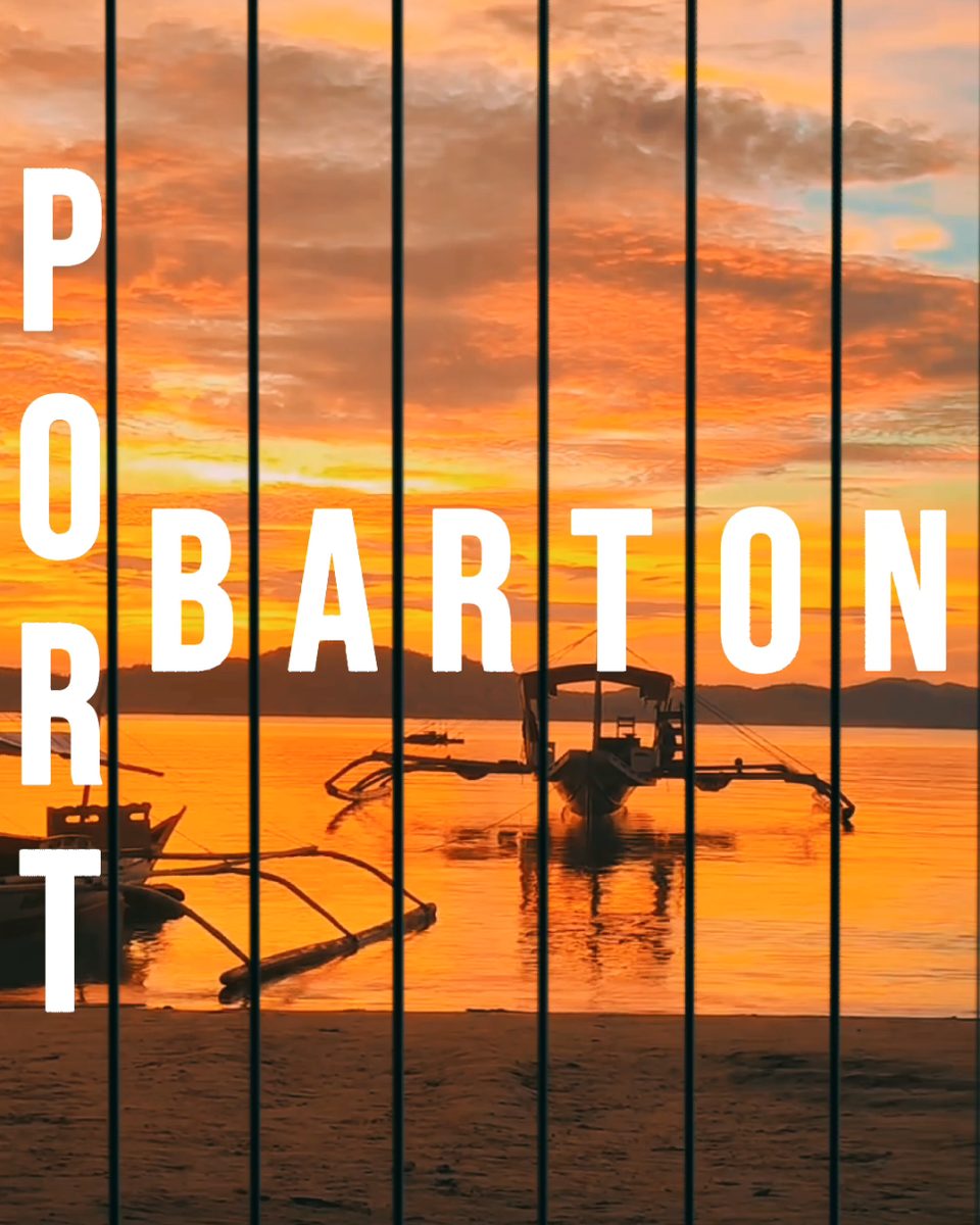 Port Barton sunset with outrigger boats. The cover of my Port Barton video, as posted.